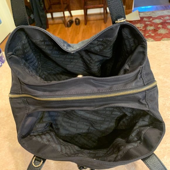 Steven by Steve Madden Large Black Nylon Tote Bag/Purse - Picture 13 of 16